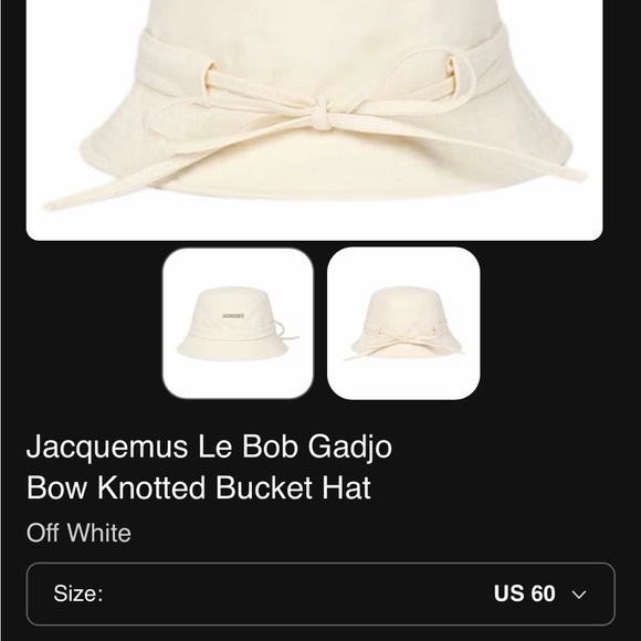 Jacquemus Off-White Bow-Knotted Le Bob Bucket Hat - Picture 3 of 3